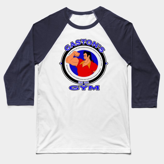 Gaston's Gym Baseball T-Shirt by PrinceHans Designs